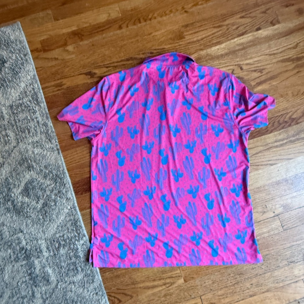 Chubbies Pink Cactus Polo Shirt size: Large - Picture 3 of 3